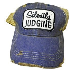 Blue and Tan 'Silently Judging' Cap